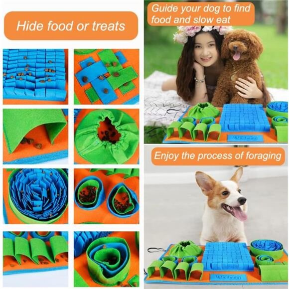 Snuffle Mat for Dogs,Interactive Dog Puzzle Toy for Boredom & Mental Stimulation - Picture 4 of 7